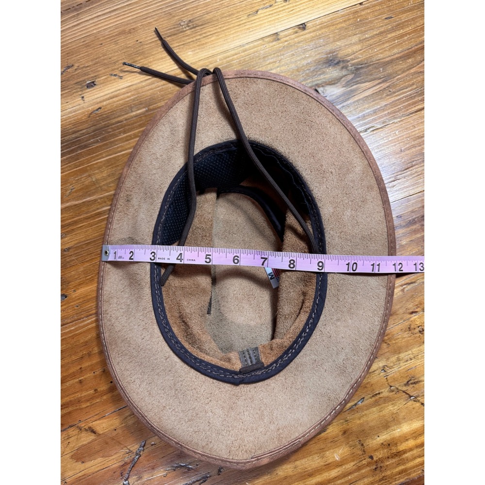 Overland Rancher Oil Leather Cowboy Hat Brown Packable Western USA M 7–7 1/8 - Picture 13 of 15
